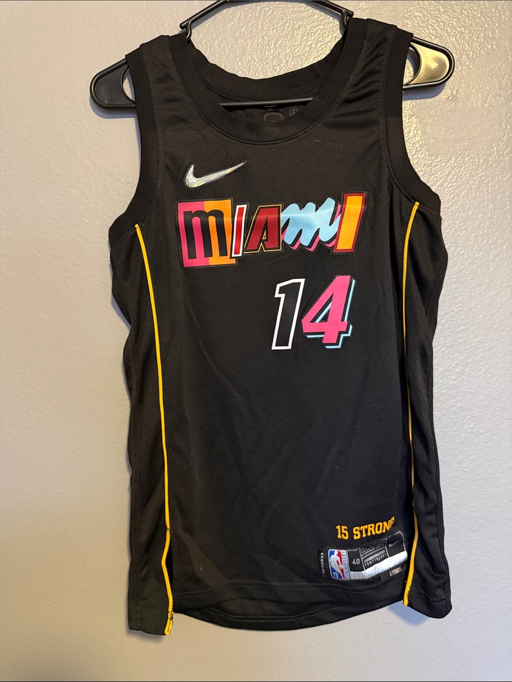 Nike Black Miami Colorblock Basketball Jersey #14